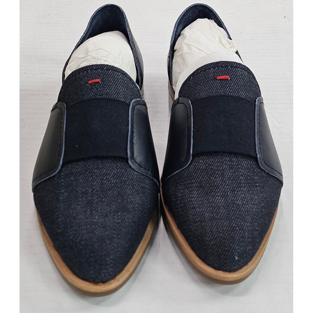 ED Ellen DeGeneres ED-KIZI Dark Denim Leather d'Orsay Pointed Toe Flats Size 5M